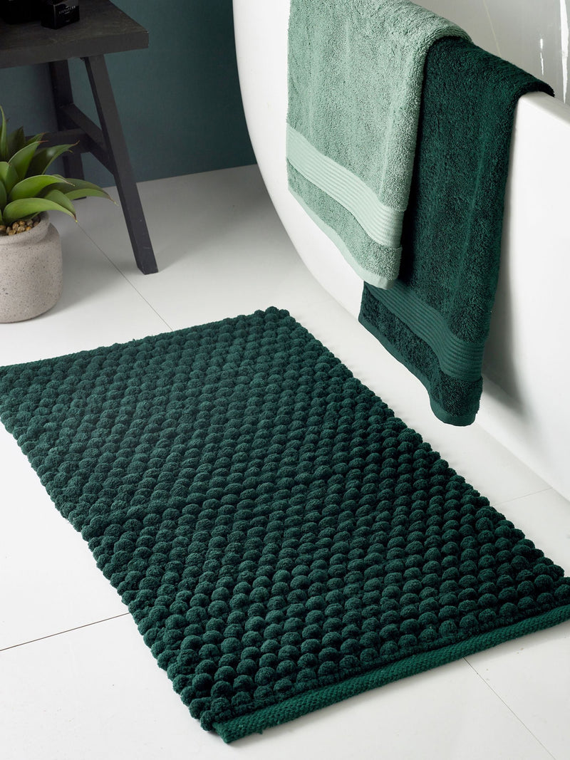 Bottle Green Bobble Bath Mat