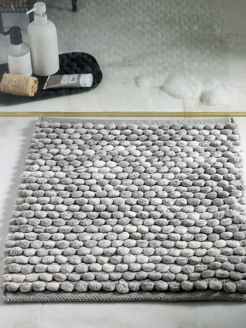 Grey Marl Bobble Shower Mat