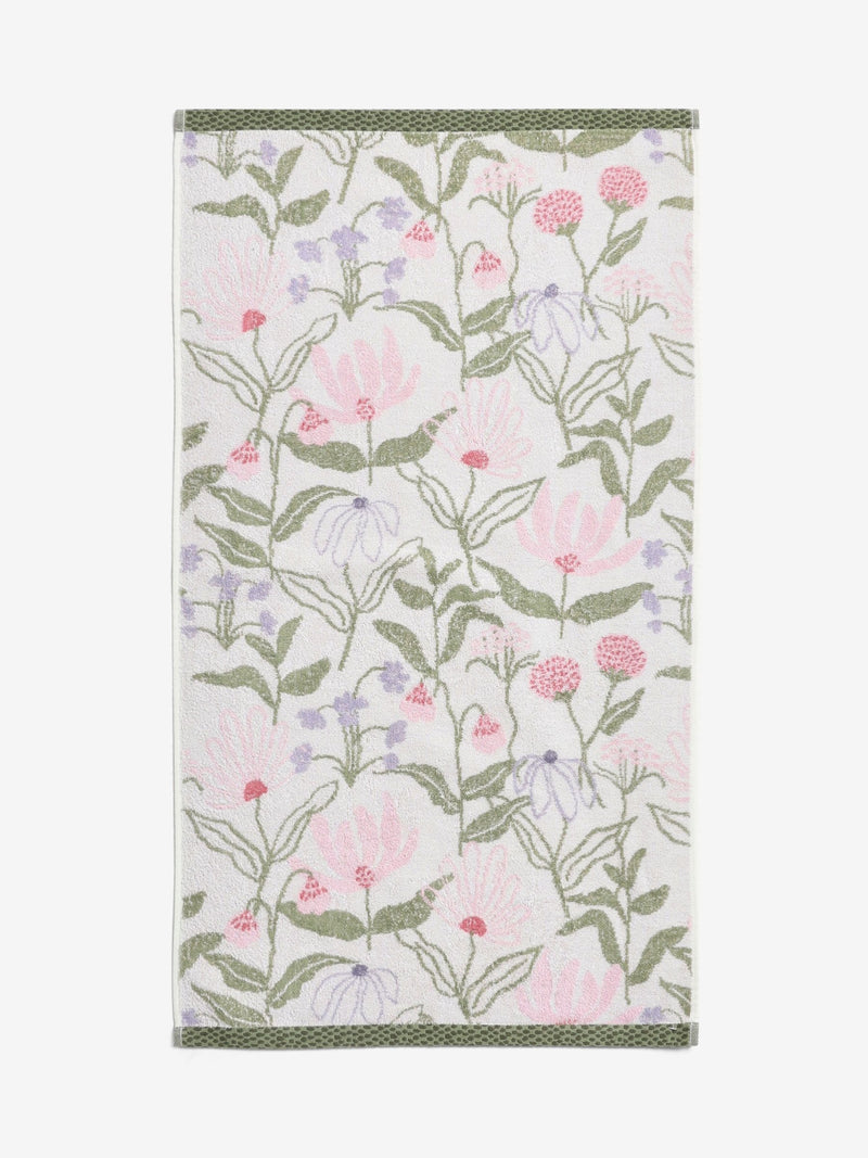 Floral 100% cotton hand and bath towel (British brand)