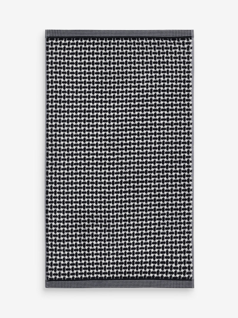 Black white geometric cotton towel, imported from the UK