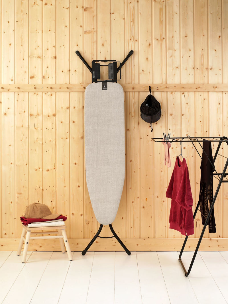 Brabantia denim grey ironing board size A with steam iron rest, UK version