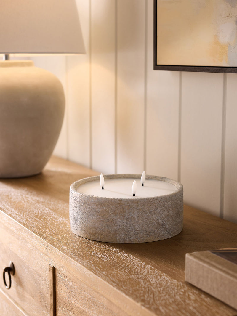 Lydford Cream 3 Wick LED Candle, UK version