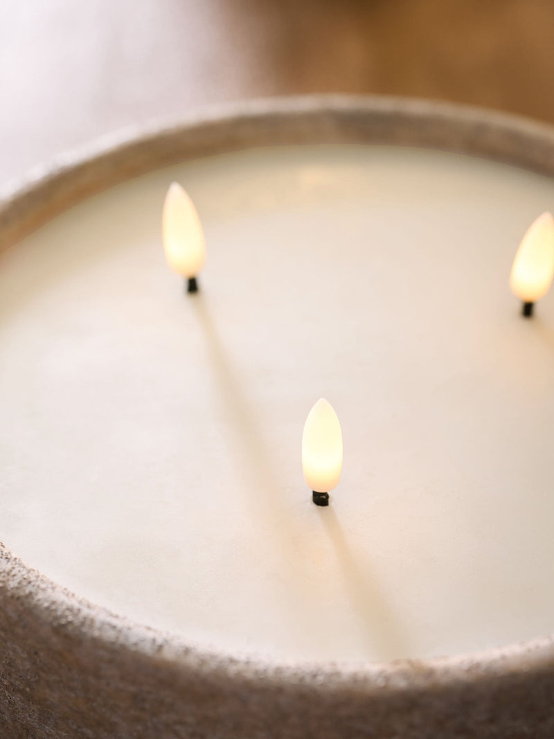 Lydford Cream 3 Wick LED Candle, UK version