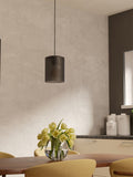 Eglo Colomera black pendant light steel glass shade, imported from the UK