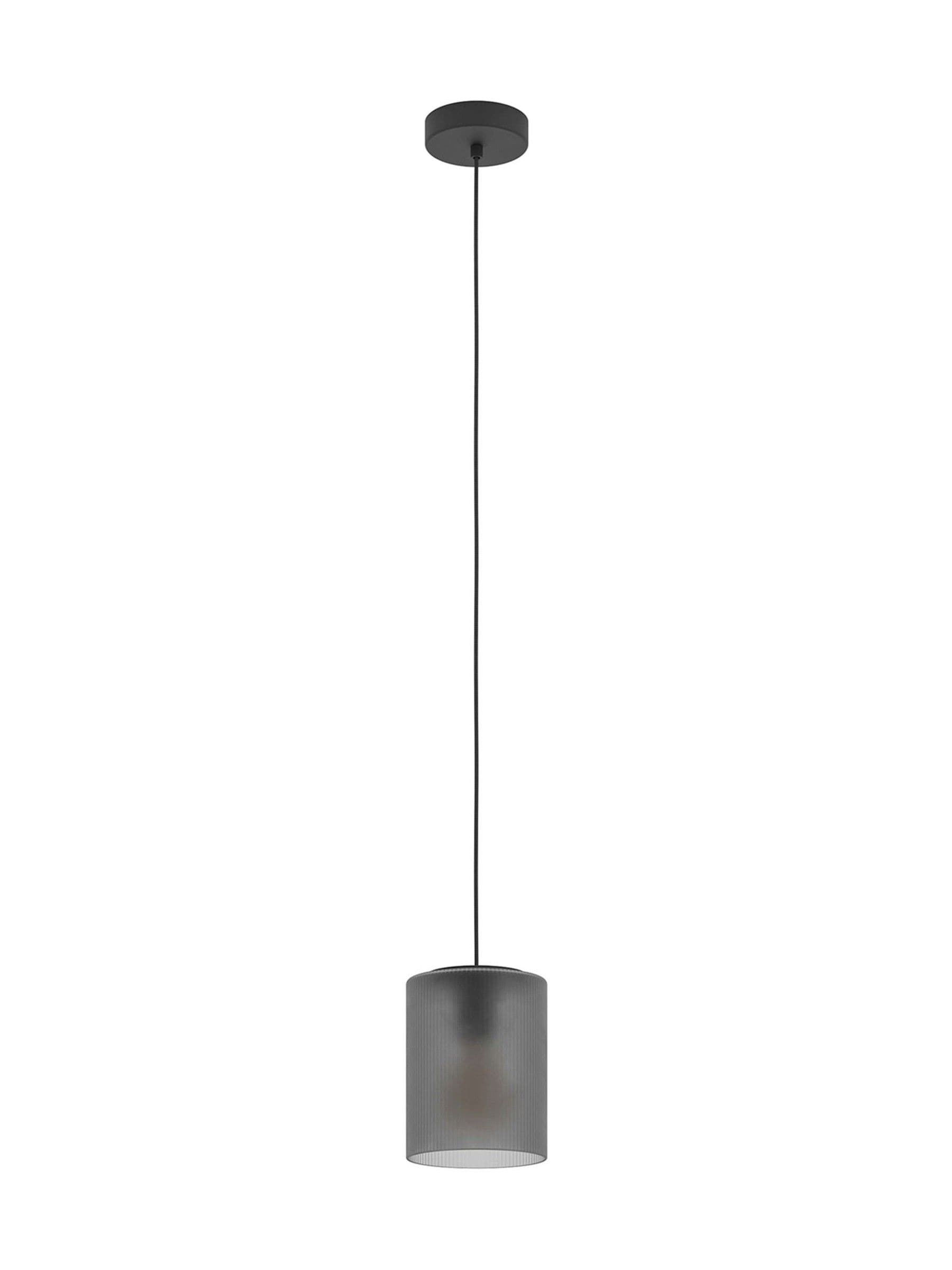 Eglo Colomera black pendant light steel glass shade, imported from the UK