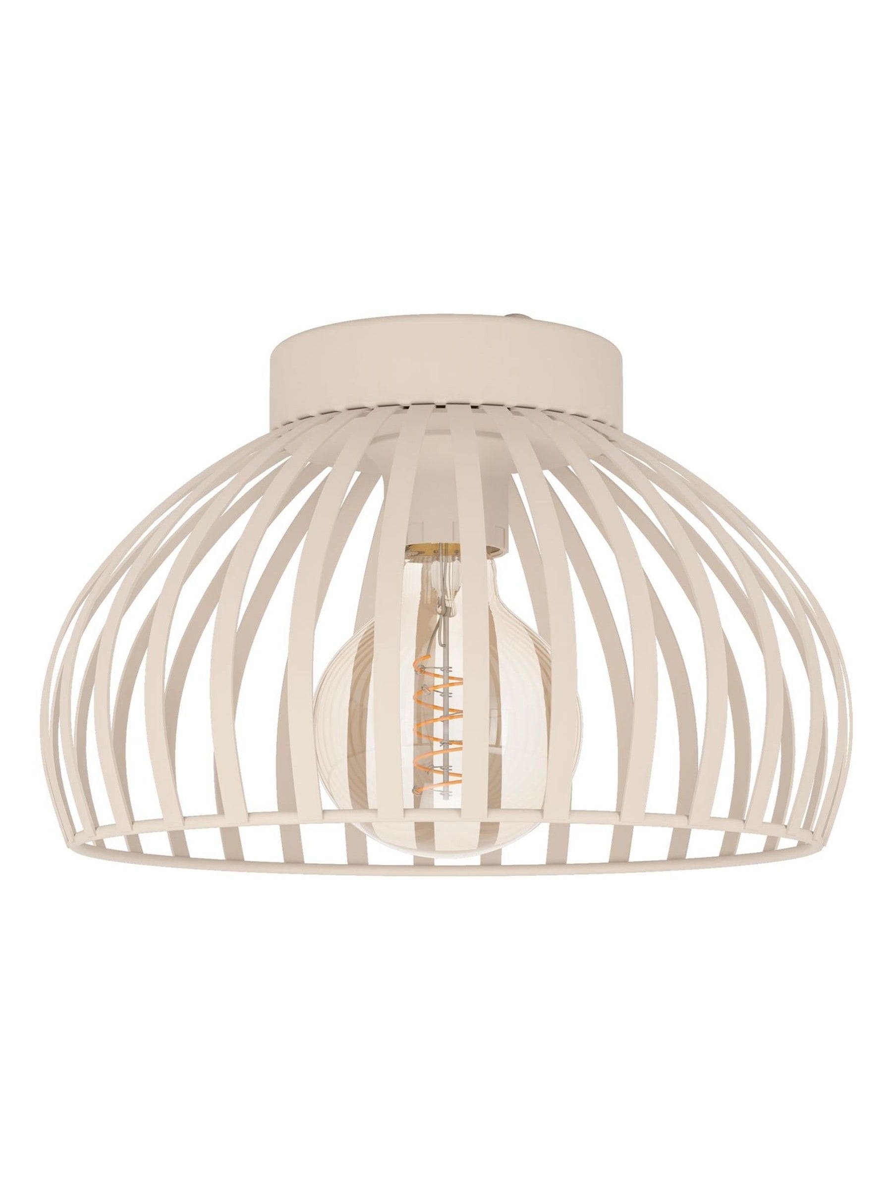 Eglo Mogano 3 caged steel ceiling light sandy - British product