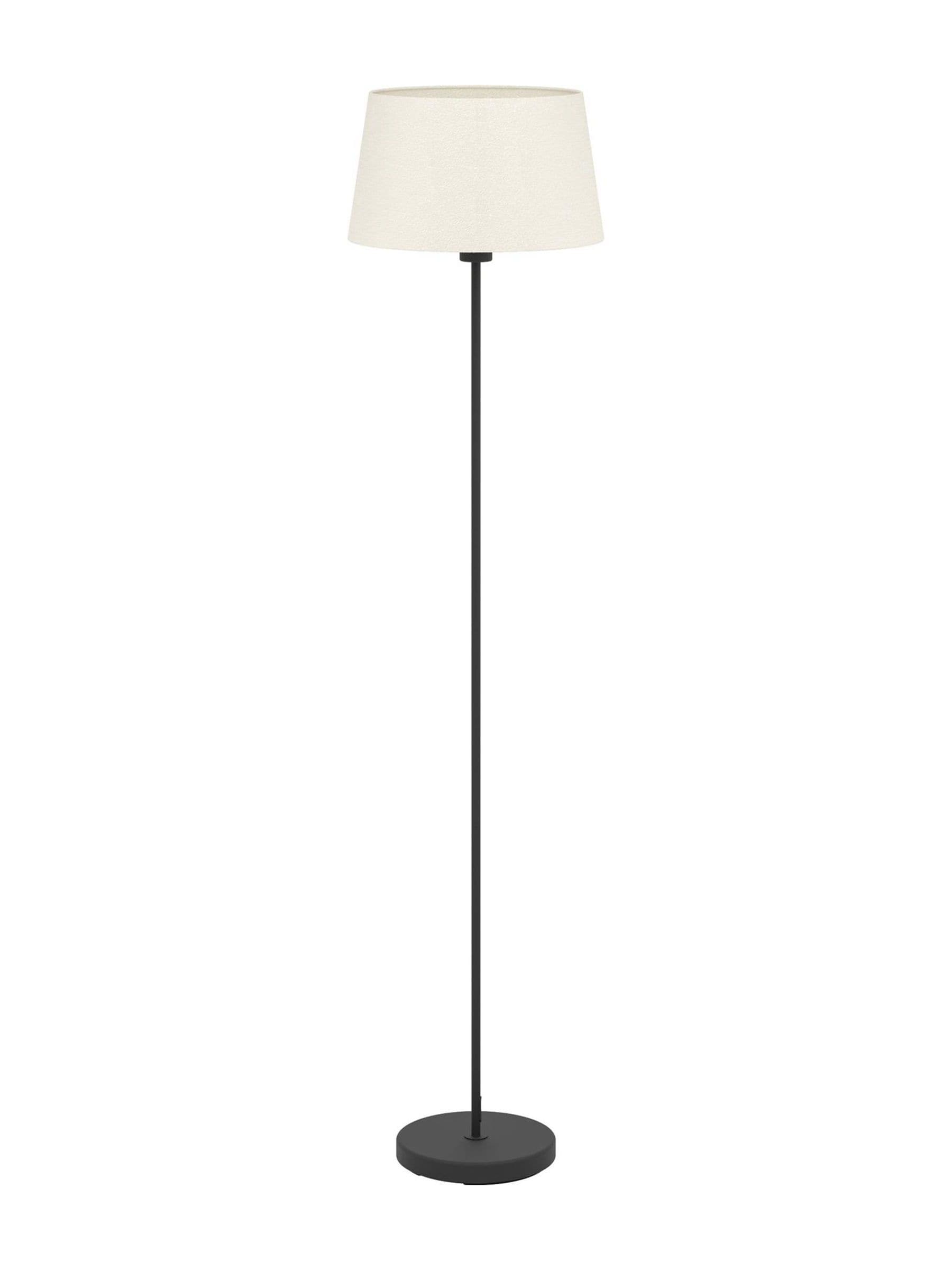 Eglo Febres floor lamp black base white shade, UK version