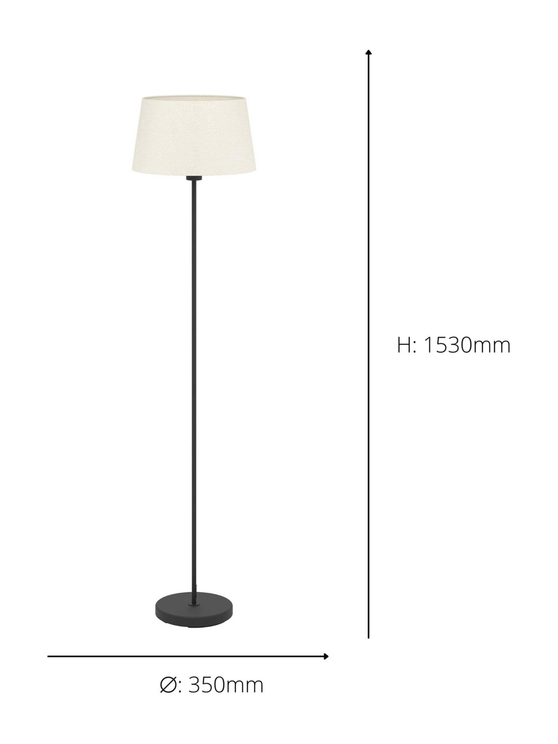 Eglo Febres floor lamp black base white shade, UK version