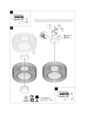 Eglo Ginestrone-Z RGB steel pendant light, UK version