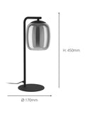 Eglo Ciampino table lamp black steel and glass, UK version