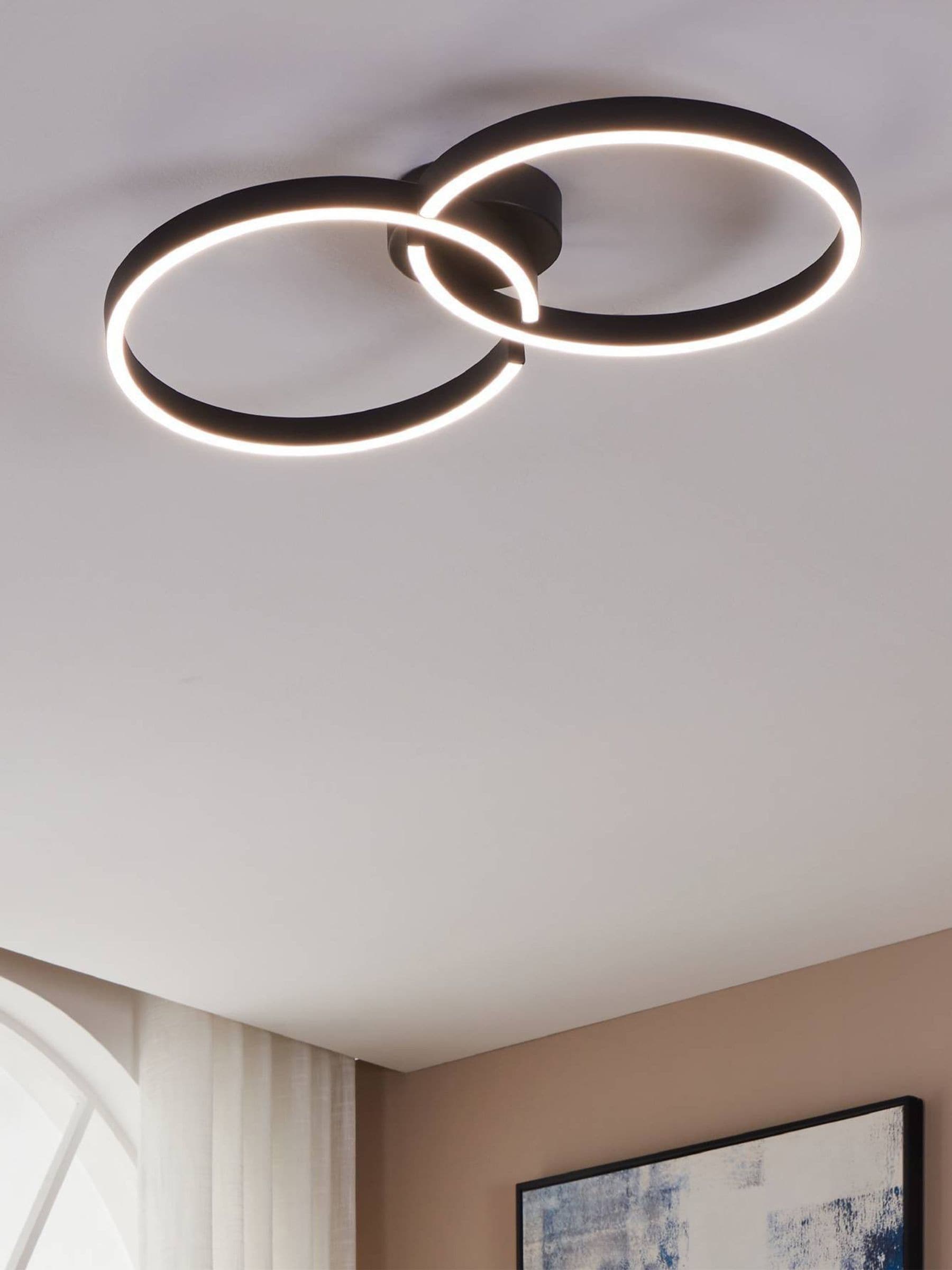 Eglo black Amandolo LED ceiling light 67.5cm, imported from the UK