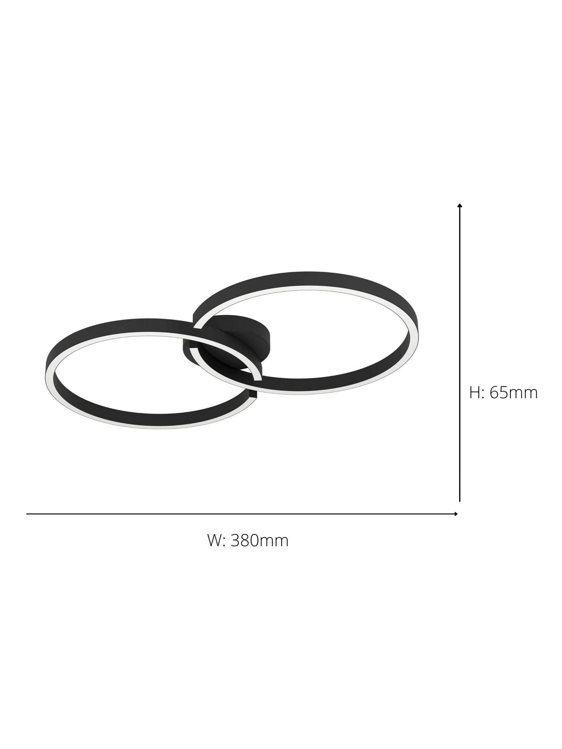 Eglo black Amandolo LED ceiling light 67.5cm, imported from the UK
