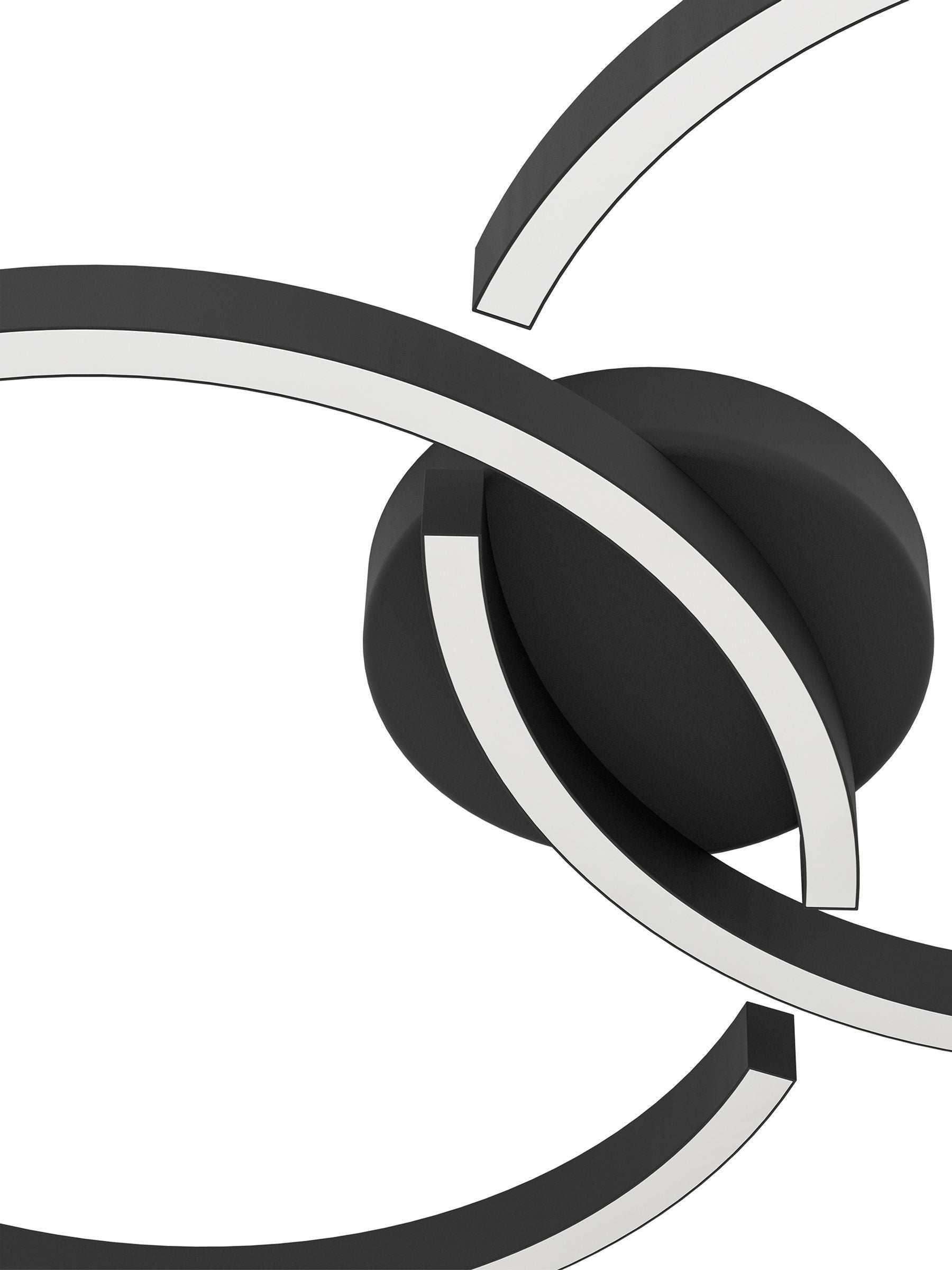 Eglo black Amandolo LED ceiling light 67.5cm, imported from the UK