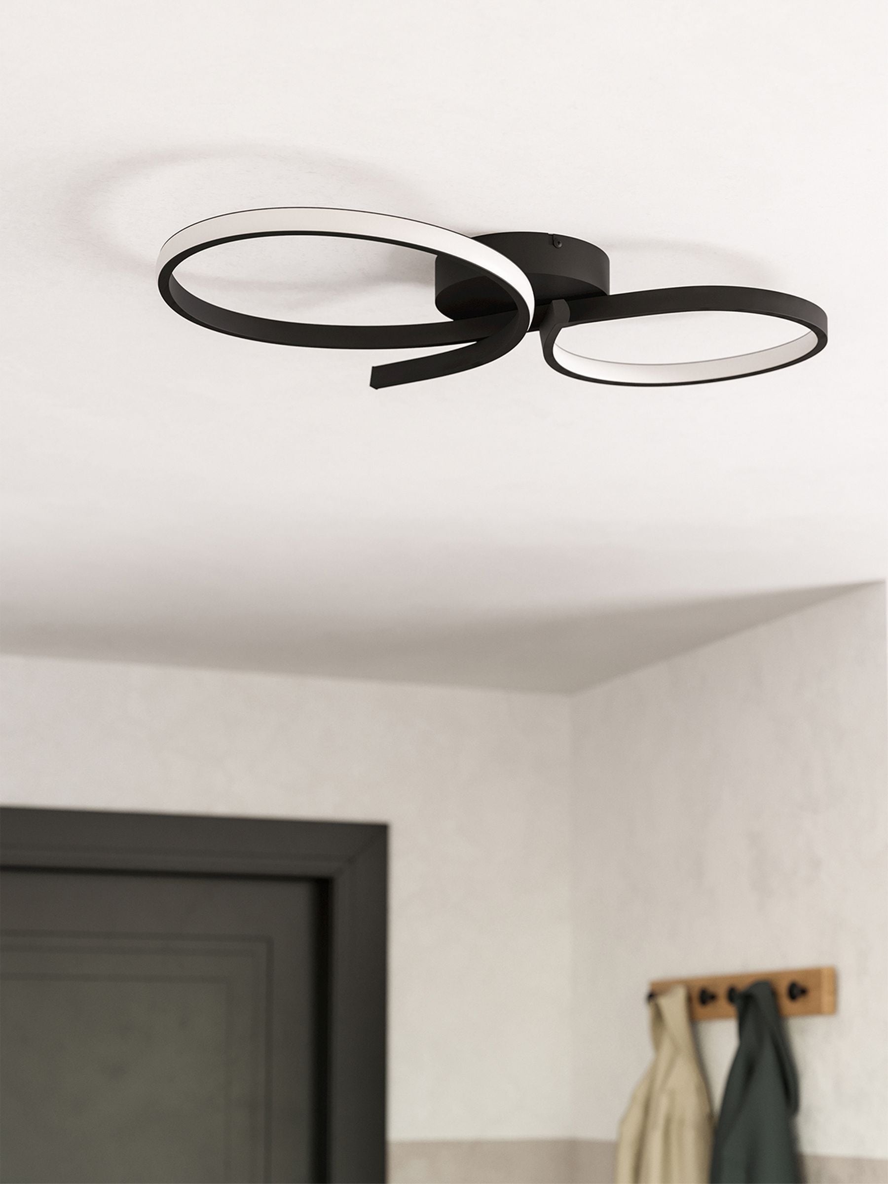 Eglo Serpins black ceiling light aluminium steel 60cm (British brand)