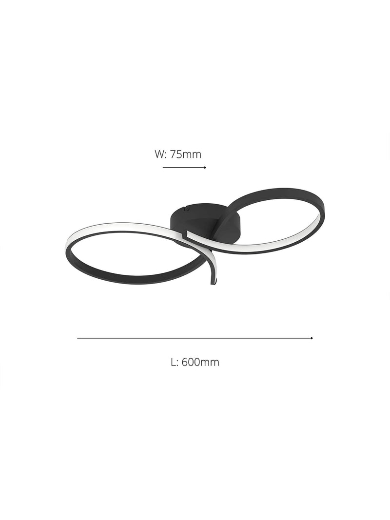 Eglo Serpins black ceiling light aluminium steel 60cm (British brand)