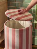 Pink stripe frill laundry bag 55cm tall, UK version