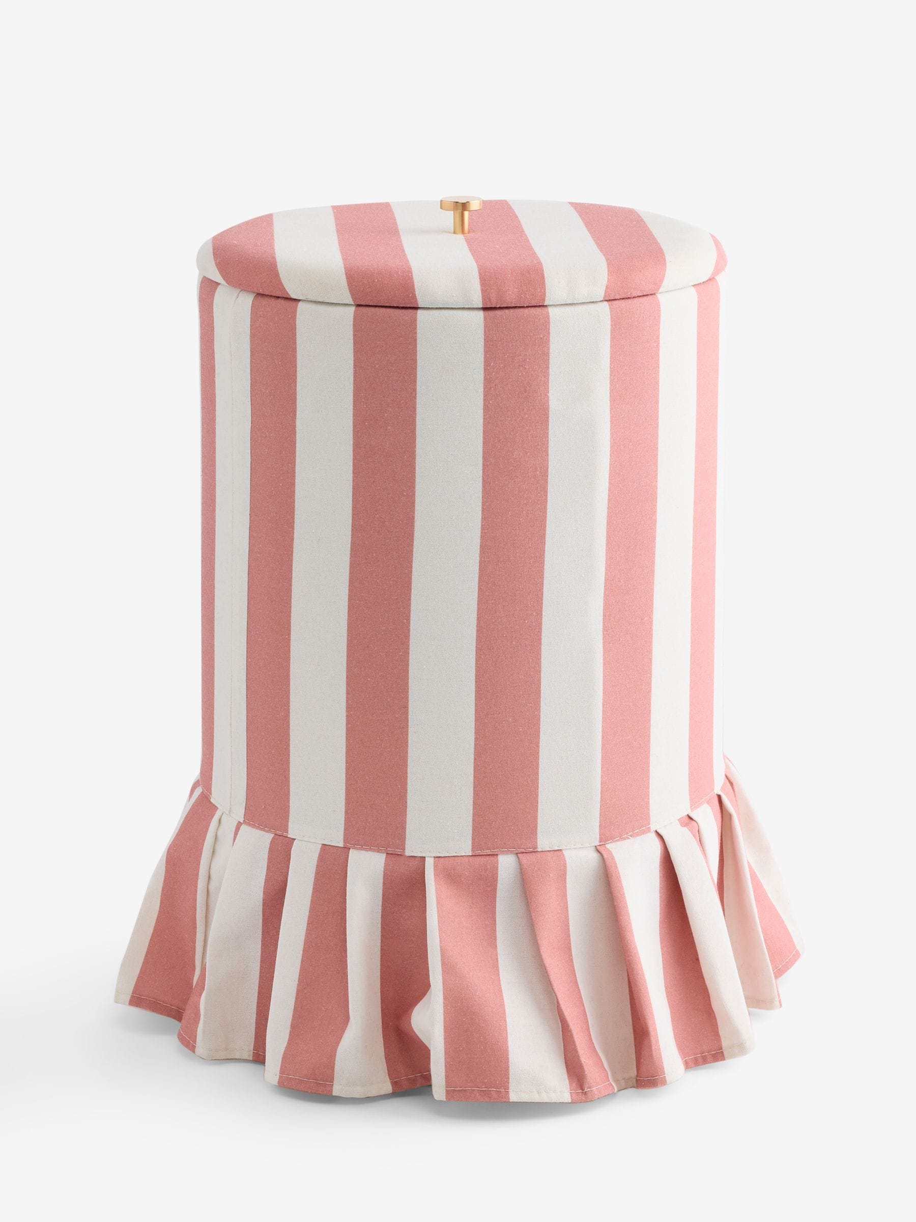 Pink stripe frill laundry bag 55cm tall, UK version