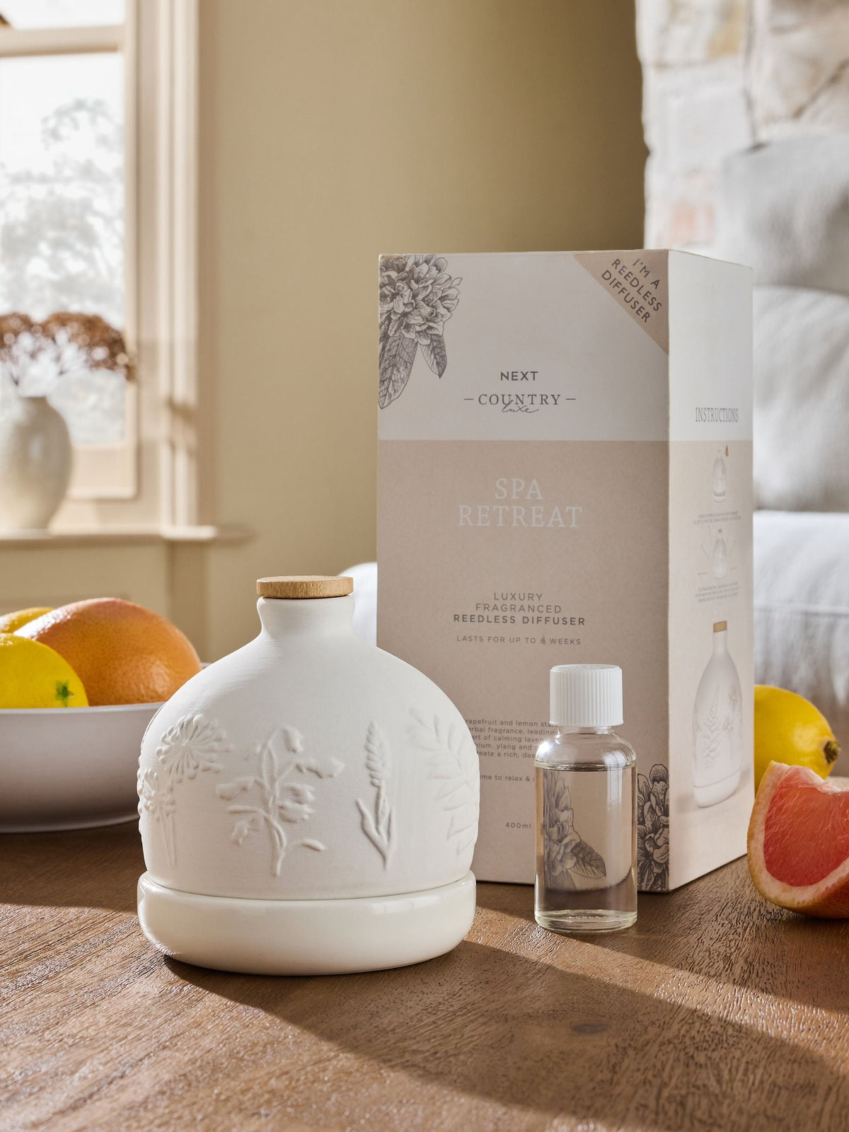 Spa Retreat lavender geranium reedless diffuser 30ml (British brand)