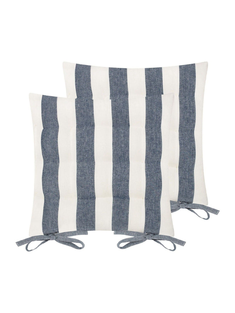 Yard Pecan Hayle Striped Cotton Seat Pads 2 Pack 40cm x 3cm (British brand)