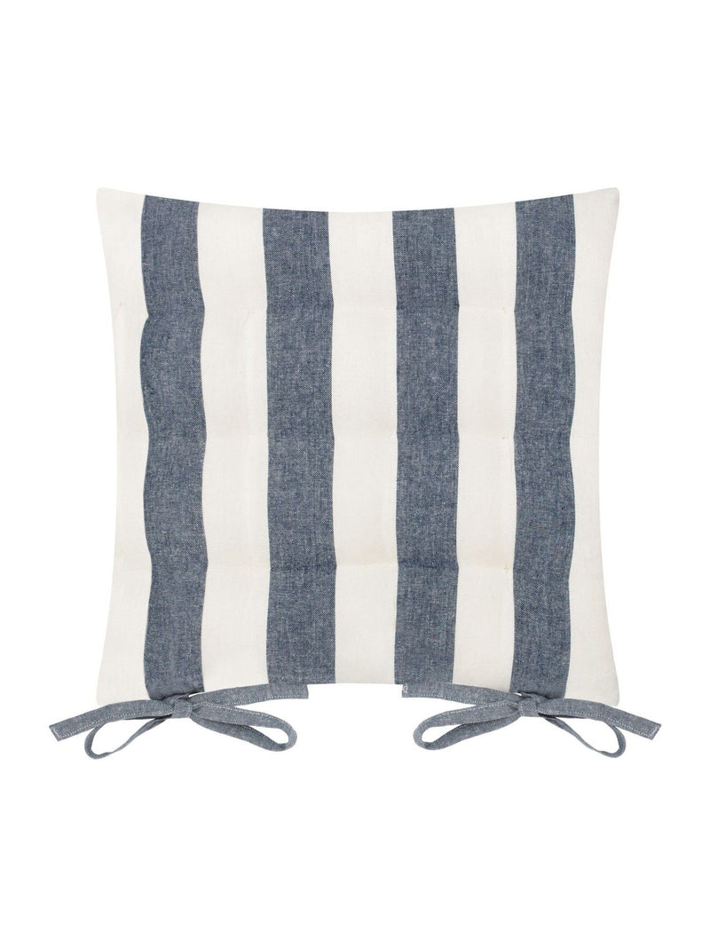Yard Pecan Hayle Striped Cotton Seat Pads 2 Pack 40cm x 3cm (British brand)