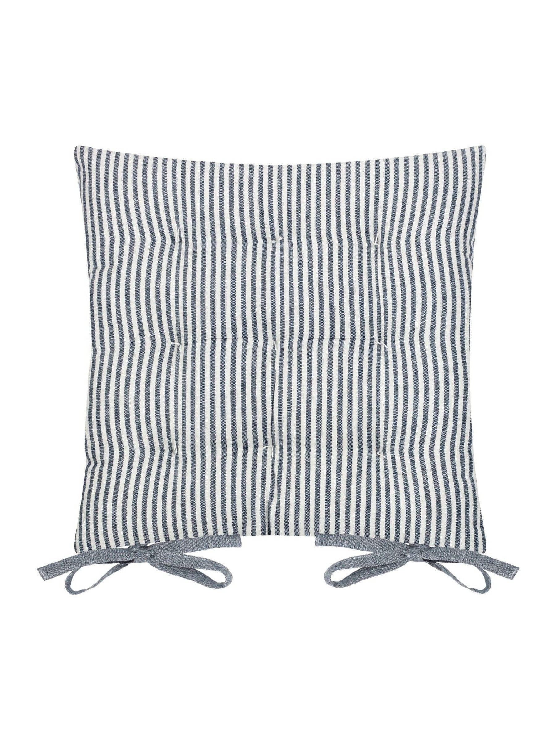 Yard Pecan Hayle Striped Cotton Seat Pads 2 Pack 40cm x 3cm (British brand)
