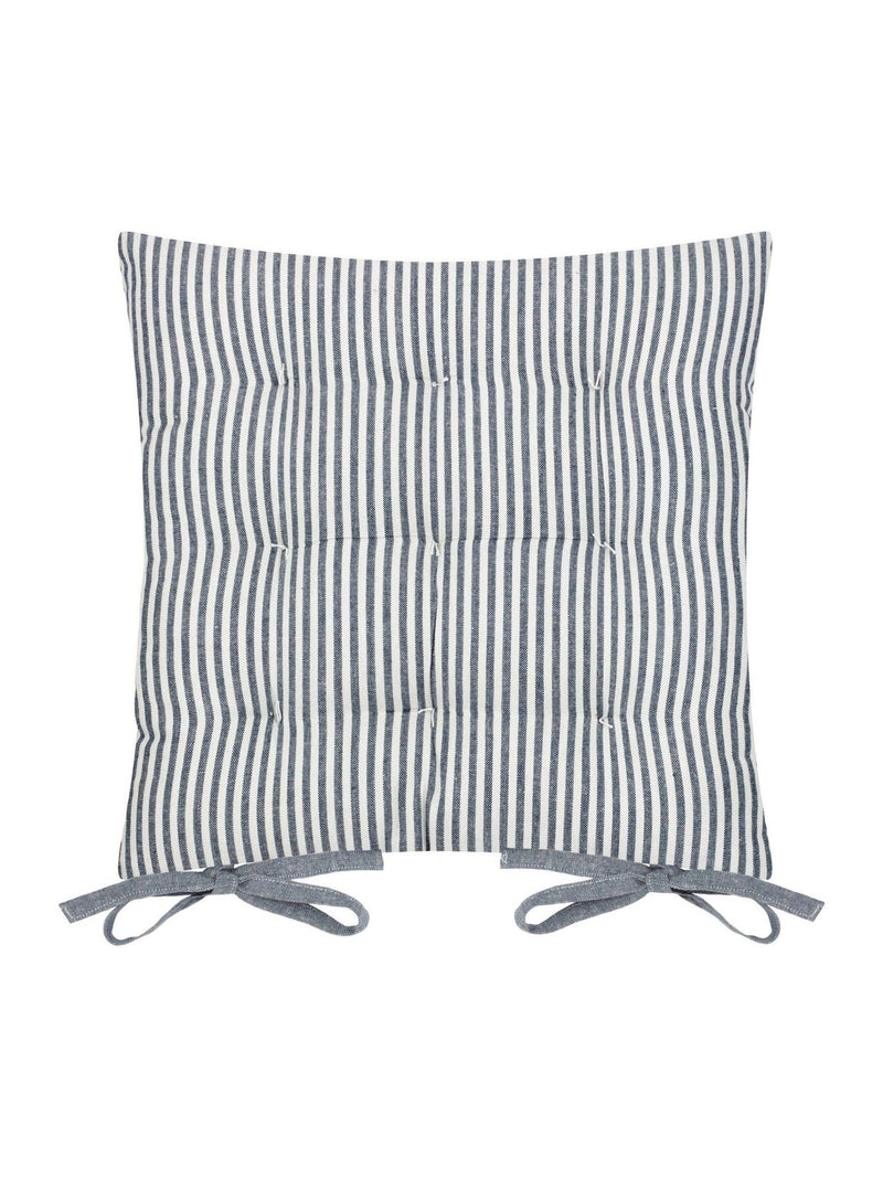 Yard Pecan Hayle Striped Cotton Seat Pads 2 Pack 40cm x 3cm (British brand)