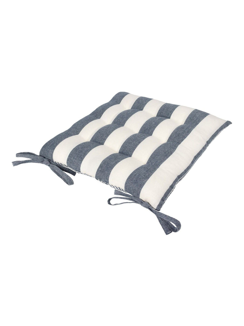 Yard Pecan Hayle Striped Cotton Seat Pads 2 Pack 40cm x 3cm (British brand)