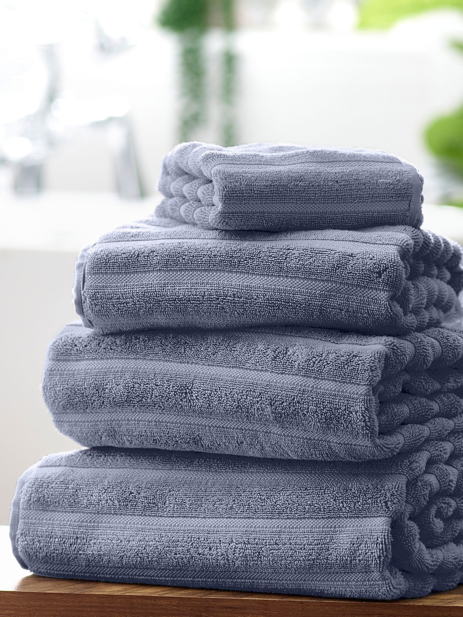Blue Ribbed Towel