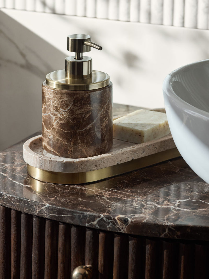 N. Premium Marble Soap Dispenser with Gold Detailing