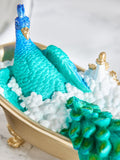 Benedict blue peacock bath ornament resin, imported from the UK