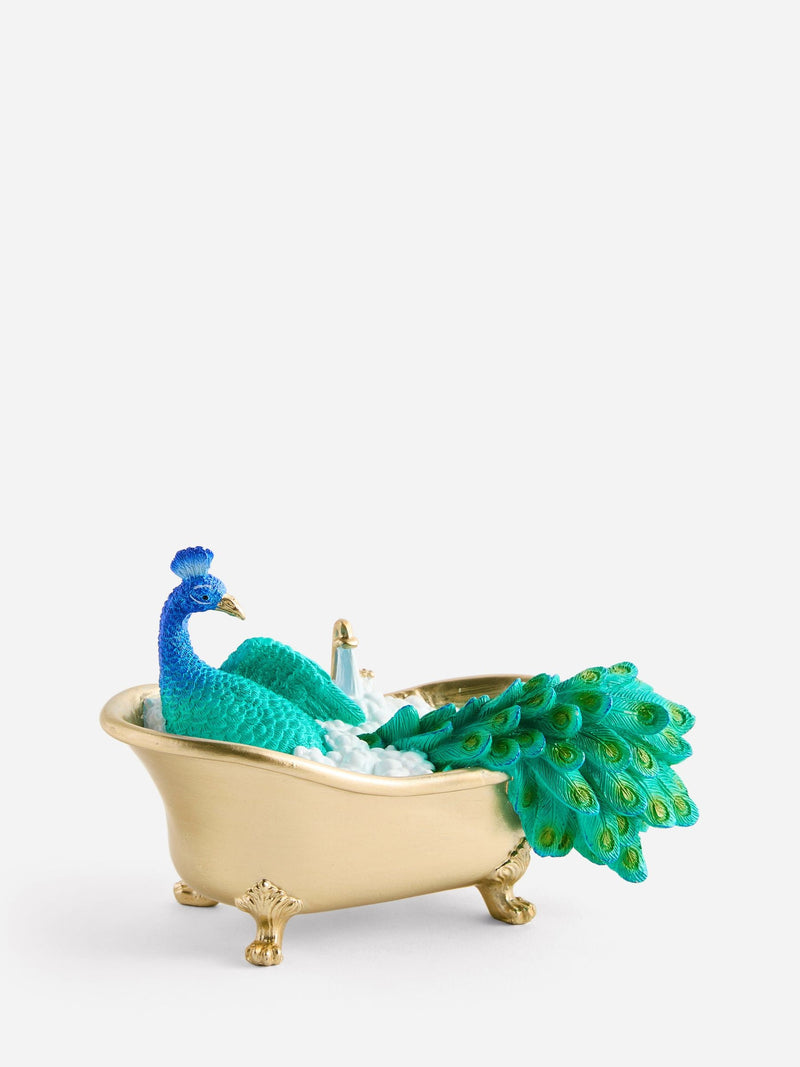 Benedict blue peacock bath ornament resin, imported from the UK
