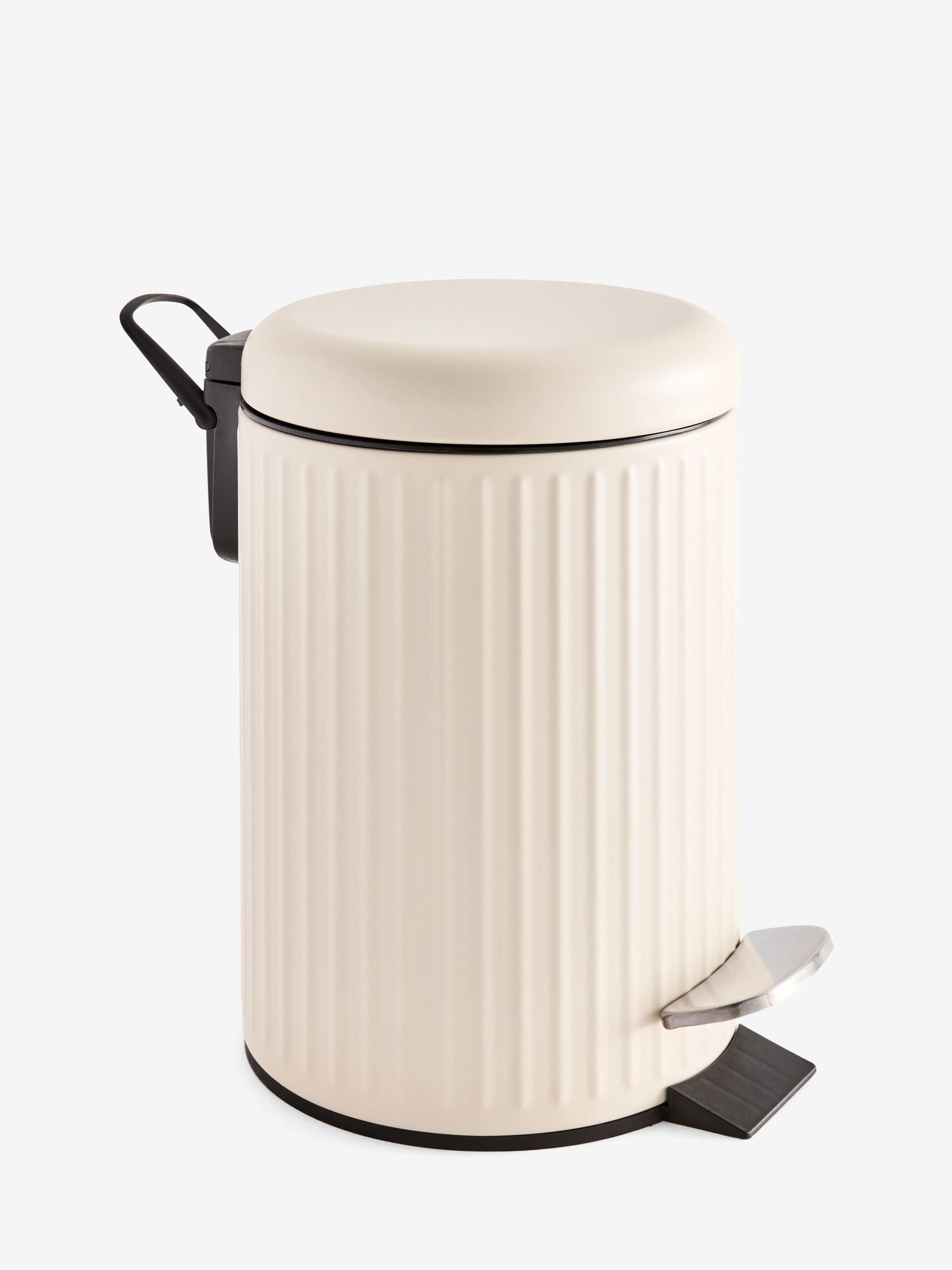Cream rib pedal bin 3L soft close, UK version