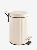 Cream rib pedal bin 3L soft close, UK version