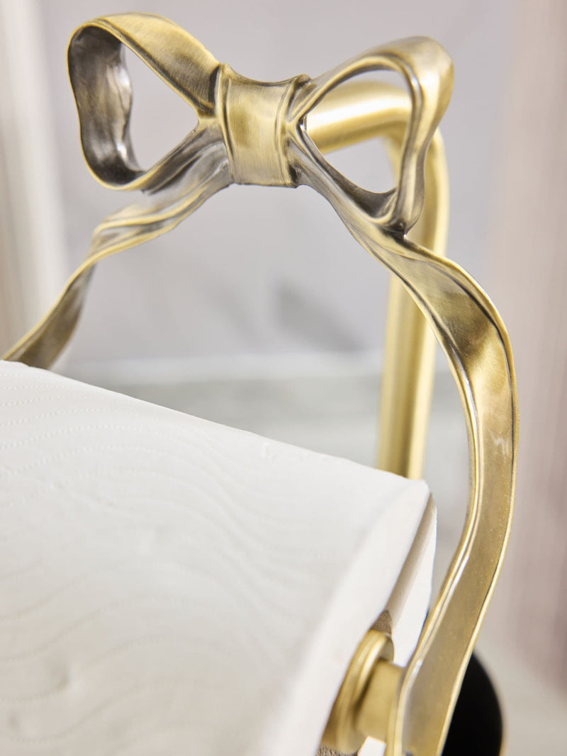 Gold Bow floor standing toilet roll holder (British brand)