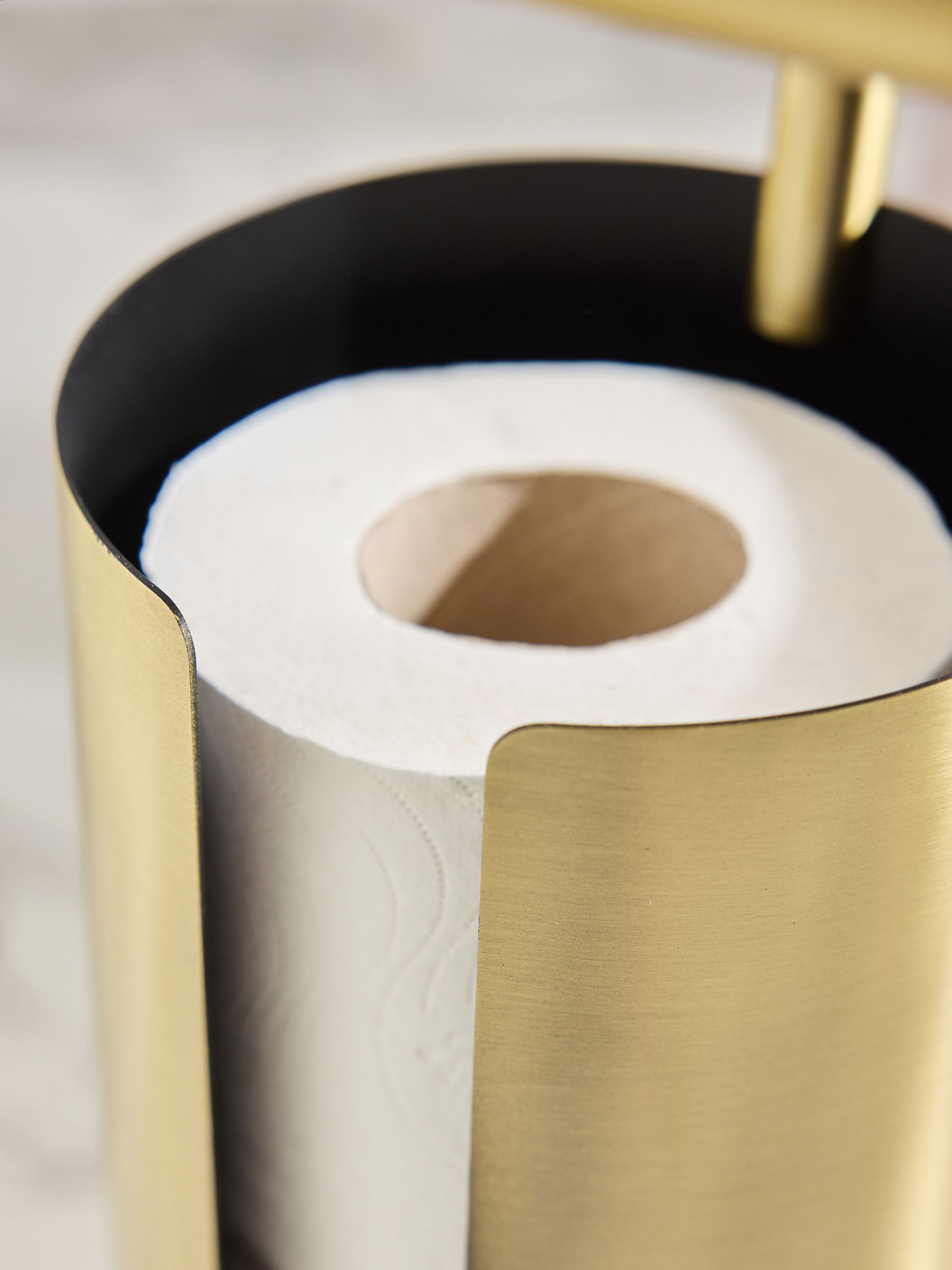 Gold Bow floor standing toilet roll holder (British brand)