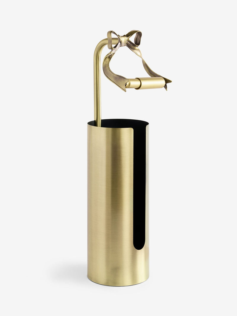 Gold Bow floor standing toilet roll holder (British brand)