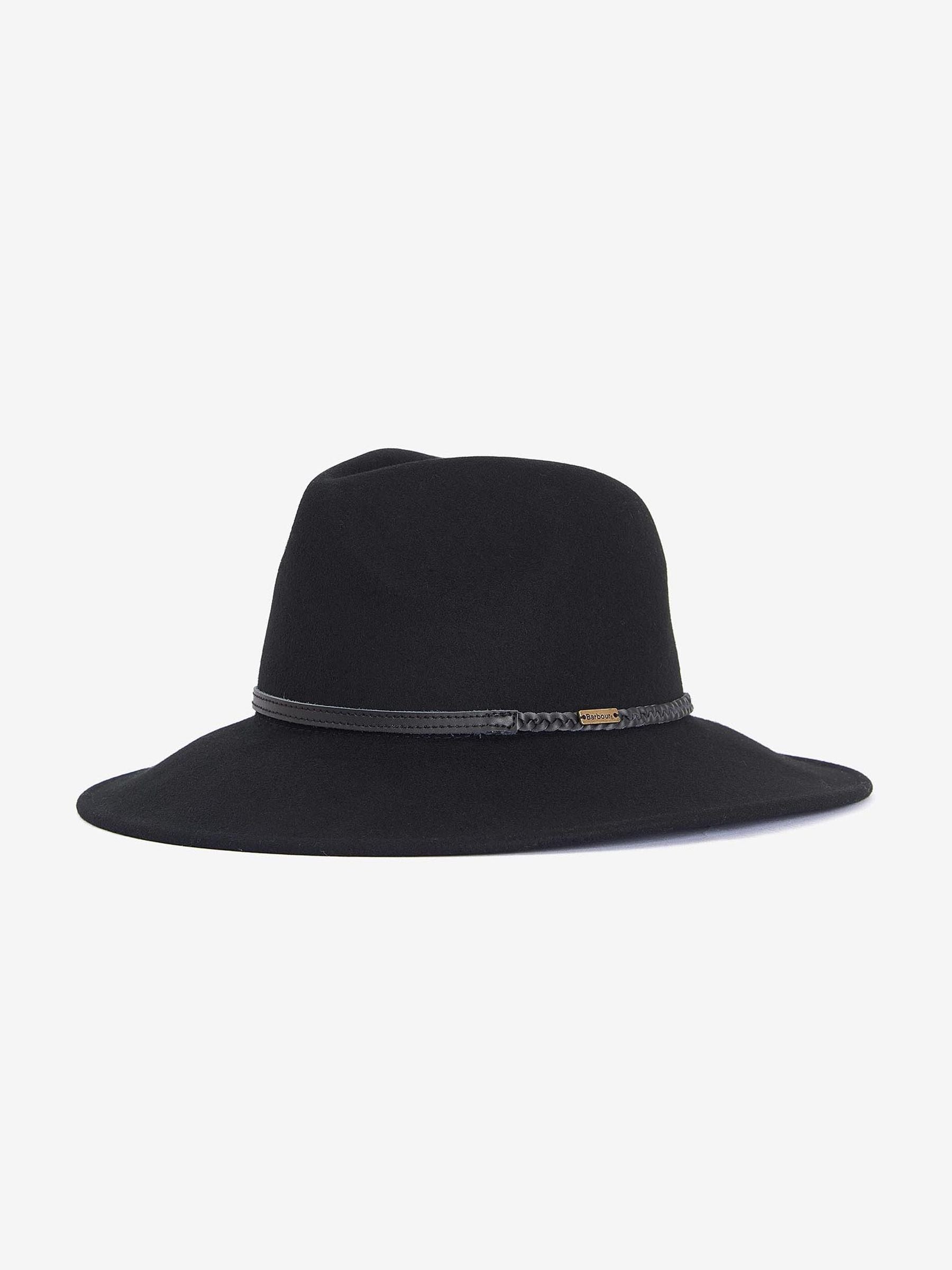 Barbour Tack fedora hat in jet black, imported from the UK