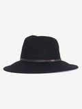Barbour Tack fedora hat in jet black, imported from the UK