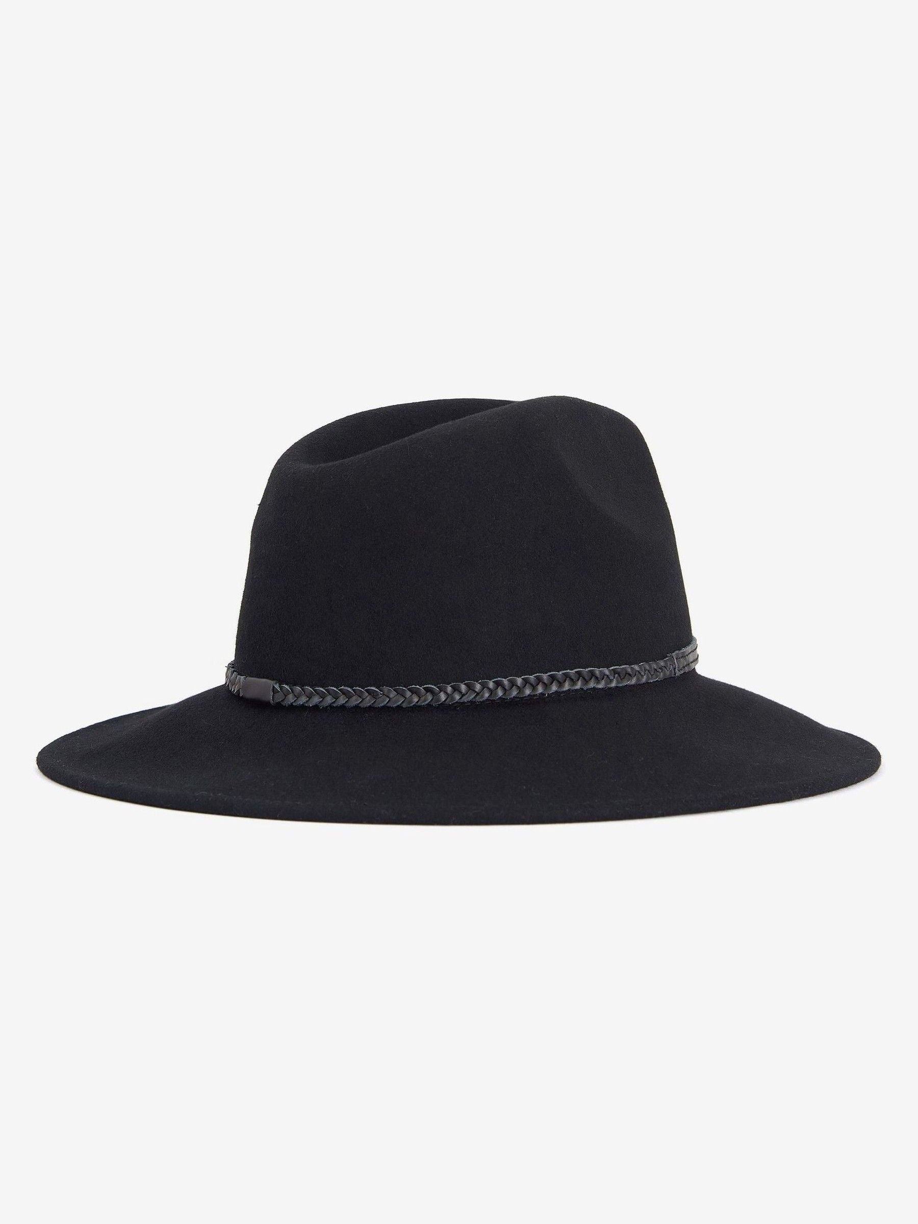 Barbour Tack fedora hat in jet black, imported from the UK
