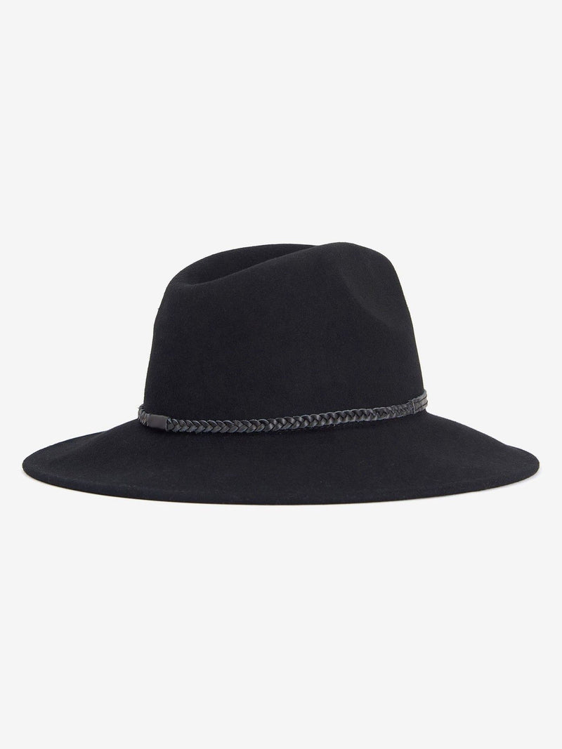 Barbour Tack fedora hat in jet black, imported from the UK