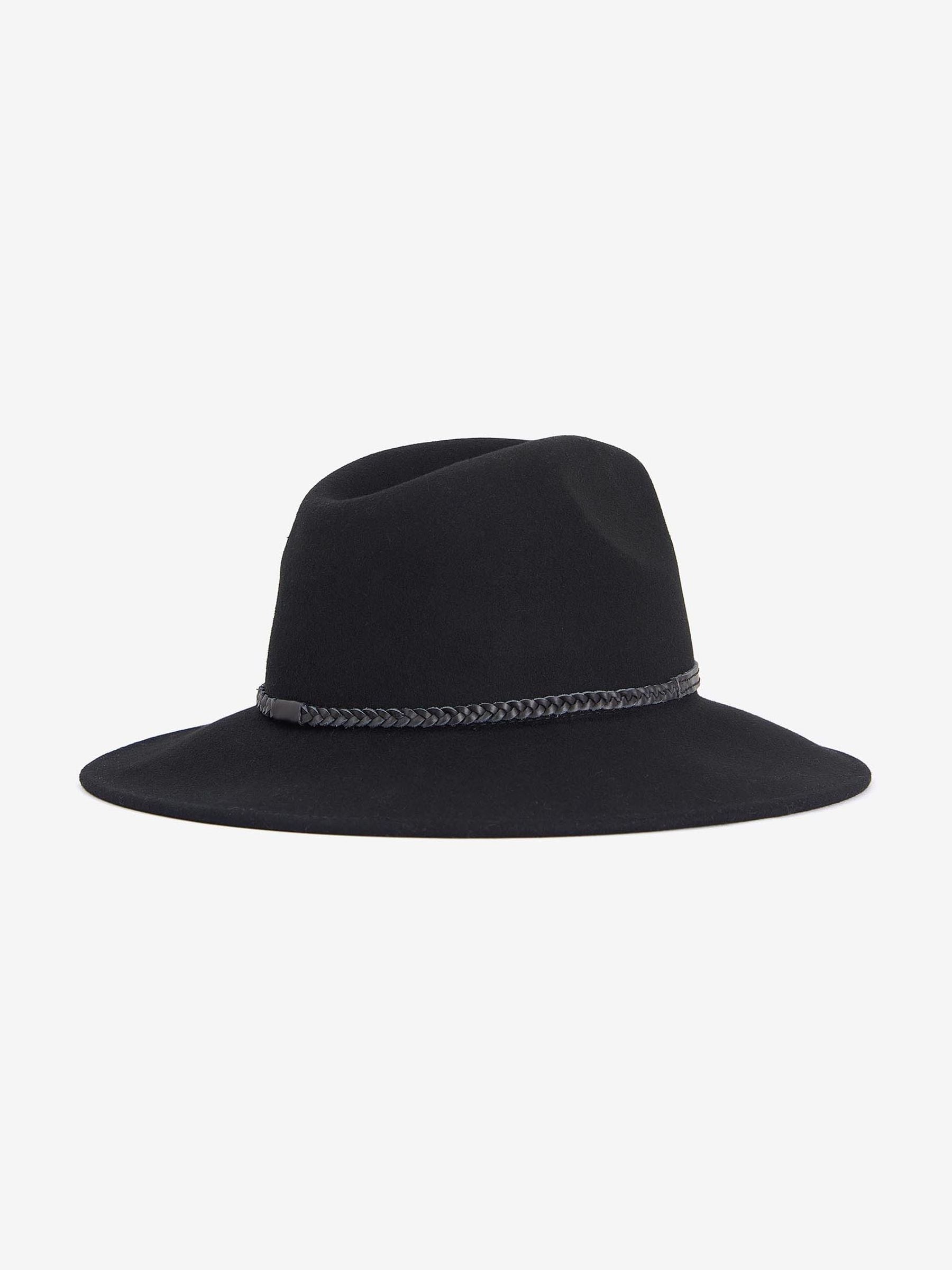 Barbour Tack fedora hat in jet black, imported from the UK