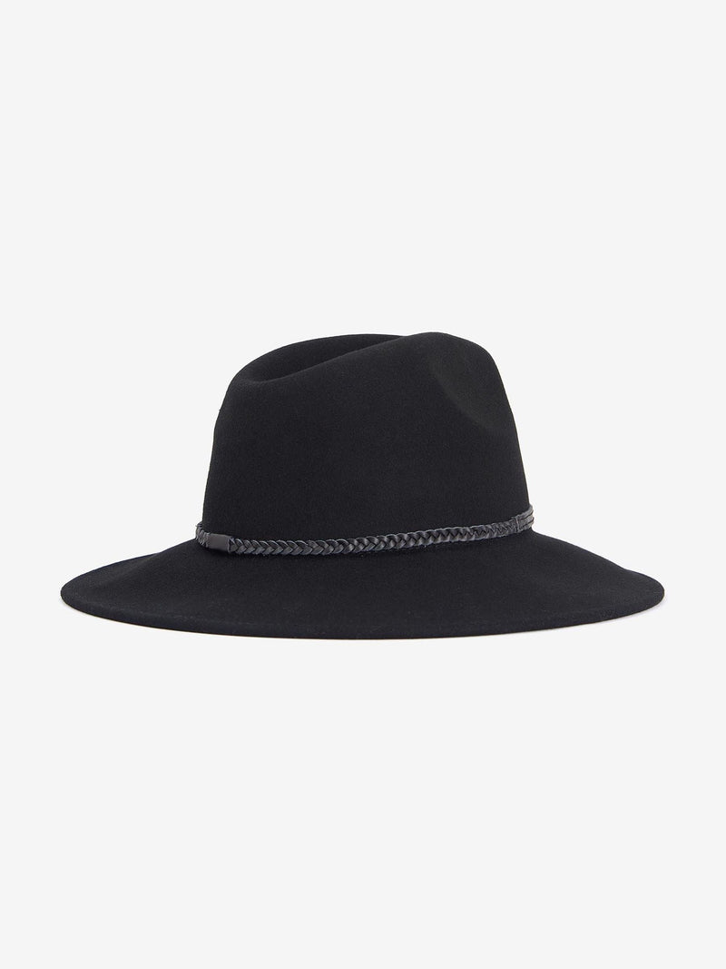 Barbour Tack fedora hat in jet black, imported from the UK