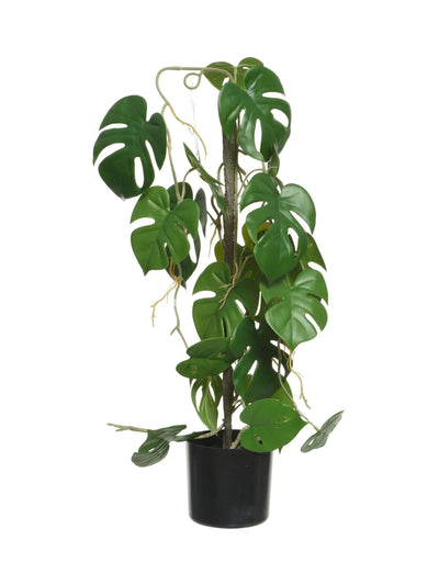 Decoris Grønn Kunstig Monstera Plante i Potte Kunstig Innendørs Plante