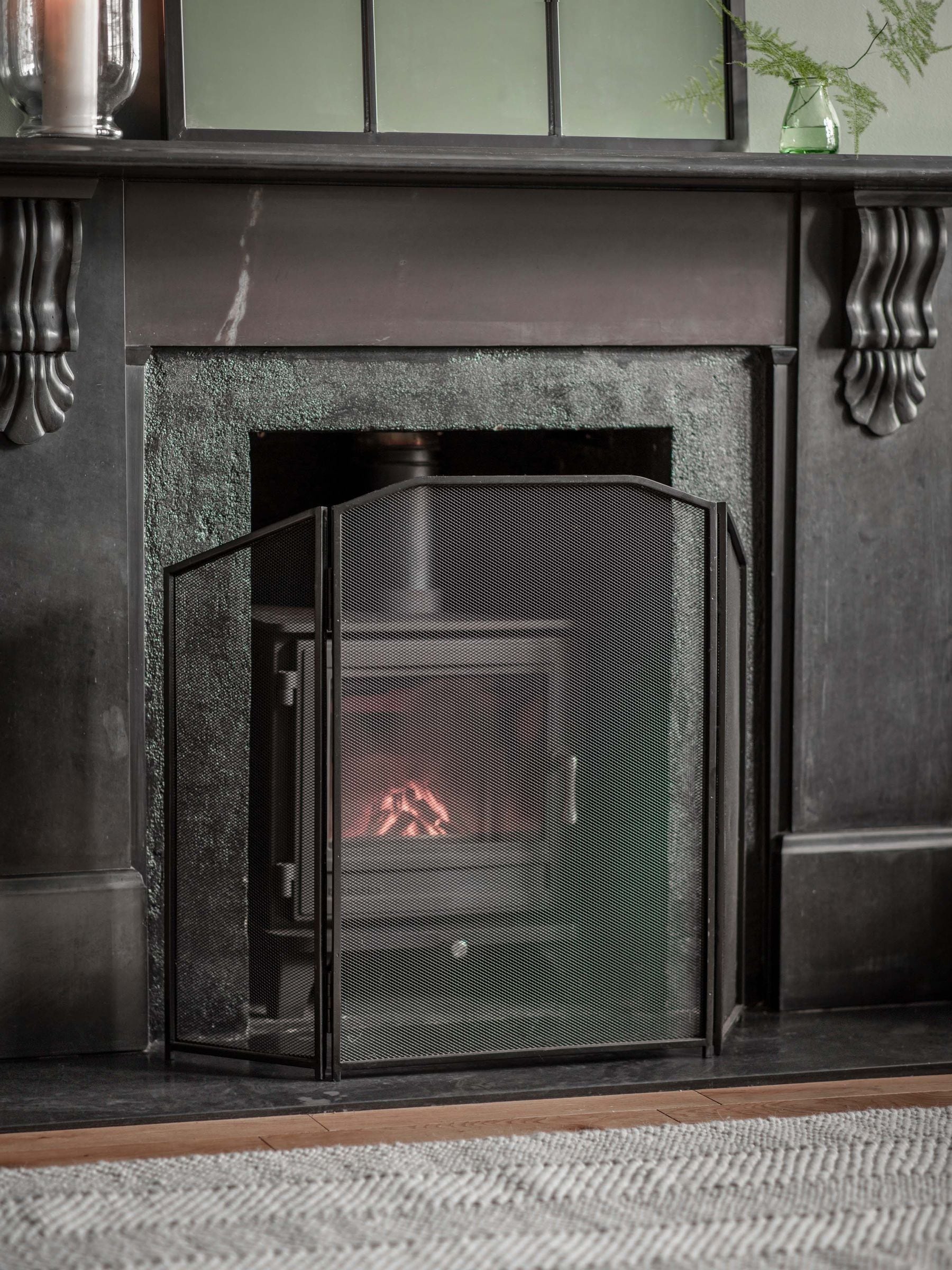 Garden Trading Black Latton folding firescreen (British brand)