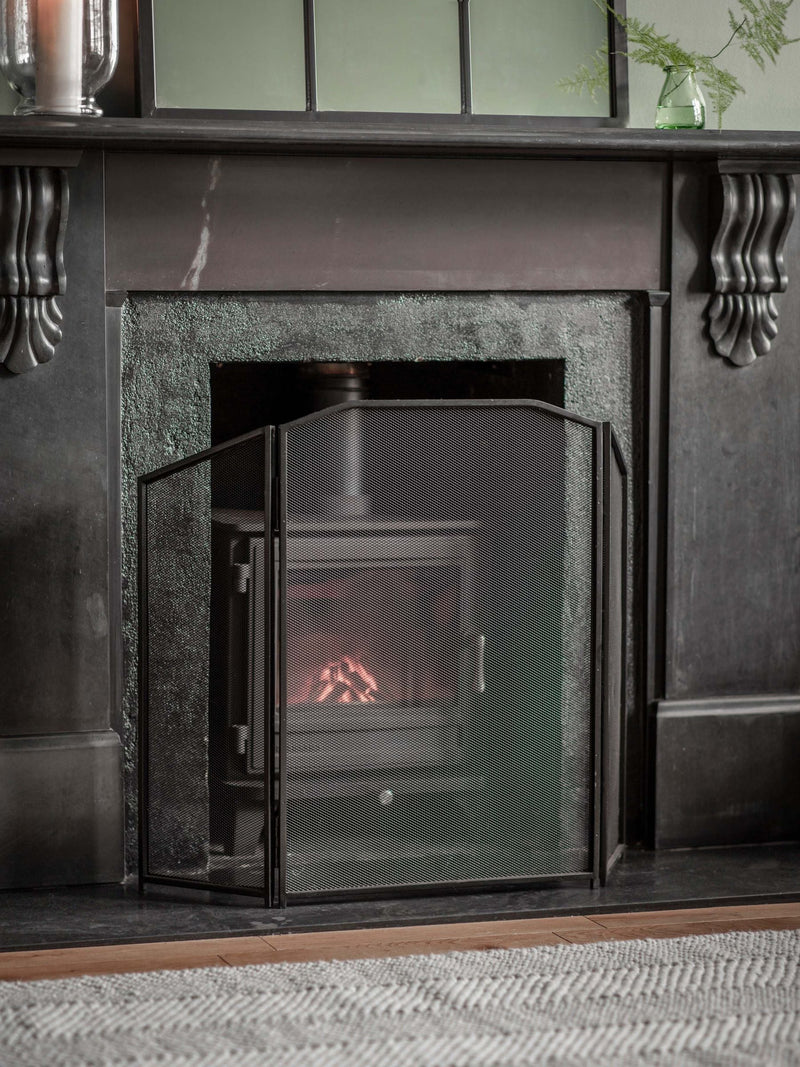 Garden Trading Black Latton folding firescreen (British brand)