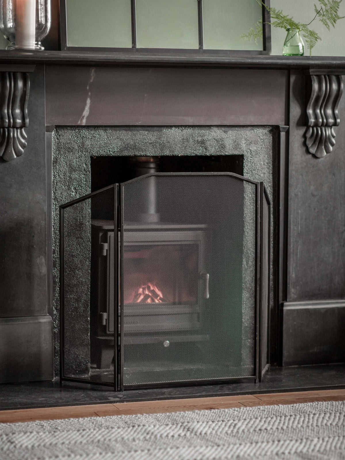Garden Trading Black Latton folding firescreen (British brand)