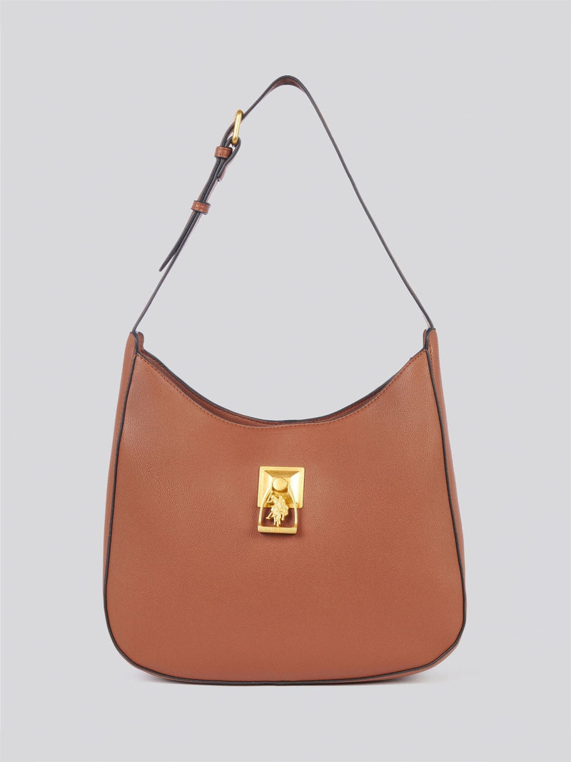 U.S. Polo Assn. brown Earth hobo bag 24cm (British brand)