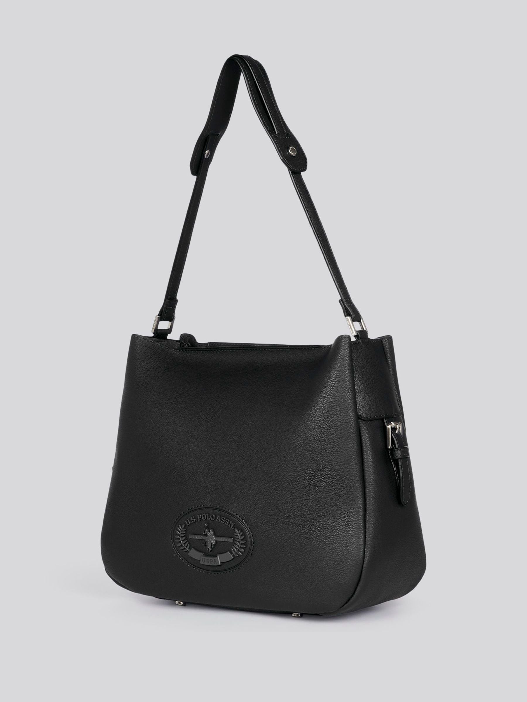 U.S. Polo Assn. black retro hobo bag - British product