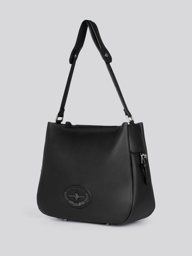 U.S. Polo Assn. black retro hobo bag - British product