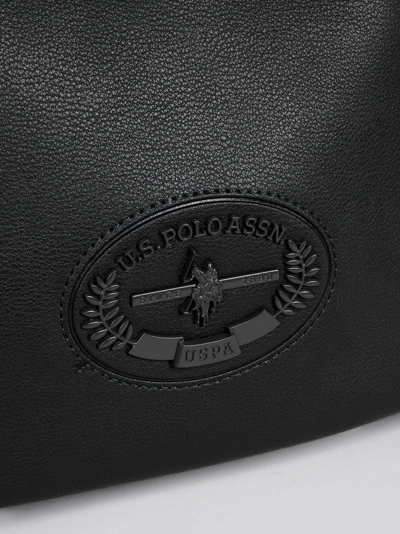 U.S. Polo Assn. black retro hobo bag - British product